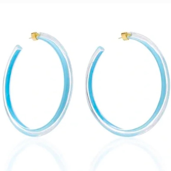 Alison Lou Jelly Hoop Earrings Blue medium - Picture 1 of 3